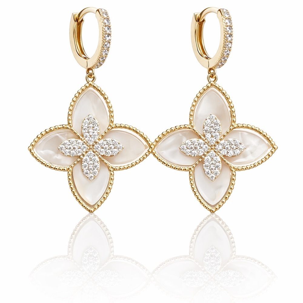 Chic Gold and Silver Petal Earrings